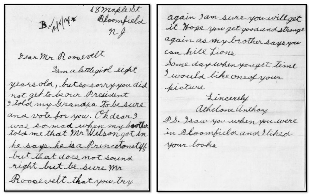 Athelone Anthony's Letter to Theodore Roosevelt