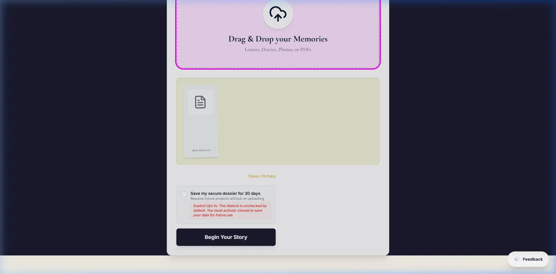 Step 3: Fill the Digital Shoebox (Upload)